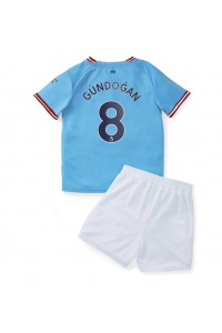 Fotbalové Dres Manchester City Ilkay Gundogan #8 Dětské Domácí Oblečení 2022-23 Krátký Rukáv (+ trenýrky)